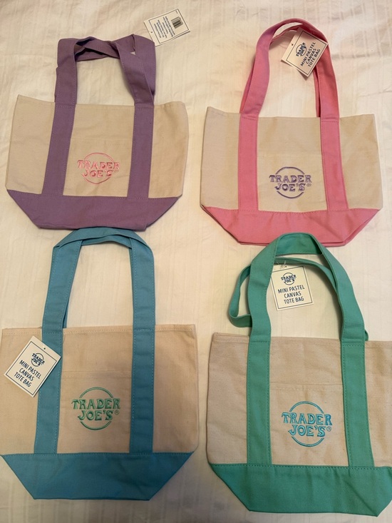 Handbags - Mini Canvas Tote Bag - Pastel Pink